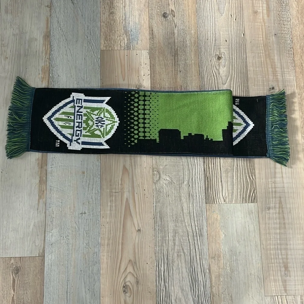 Oklahoma City Energy FC Soccer Scarf Sports Scarf Blue Black Green W7” L61”